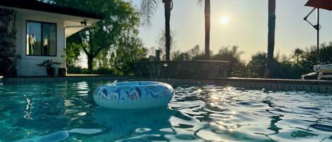 Outdoor pool, a heated pool