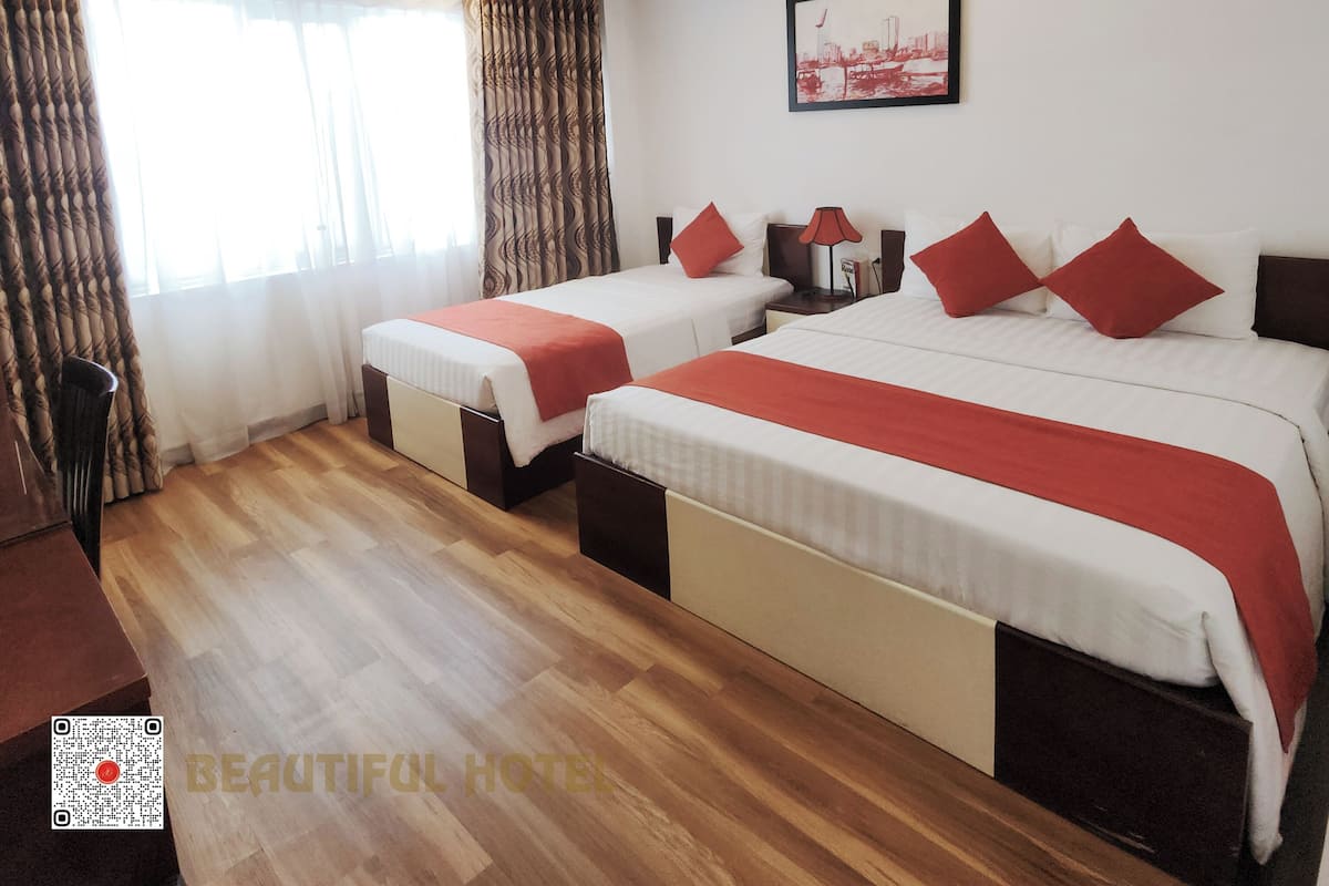 Superior Triple Room, Garden View | Premium bedding, desk, laptop workspace, blackout drapes