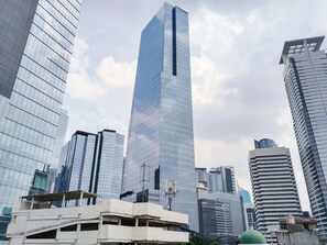 숙박 시설에서 보는 시내 전망