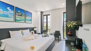 Ropa de cama de alta calidad y minibar
