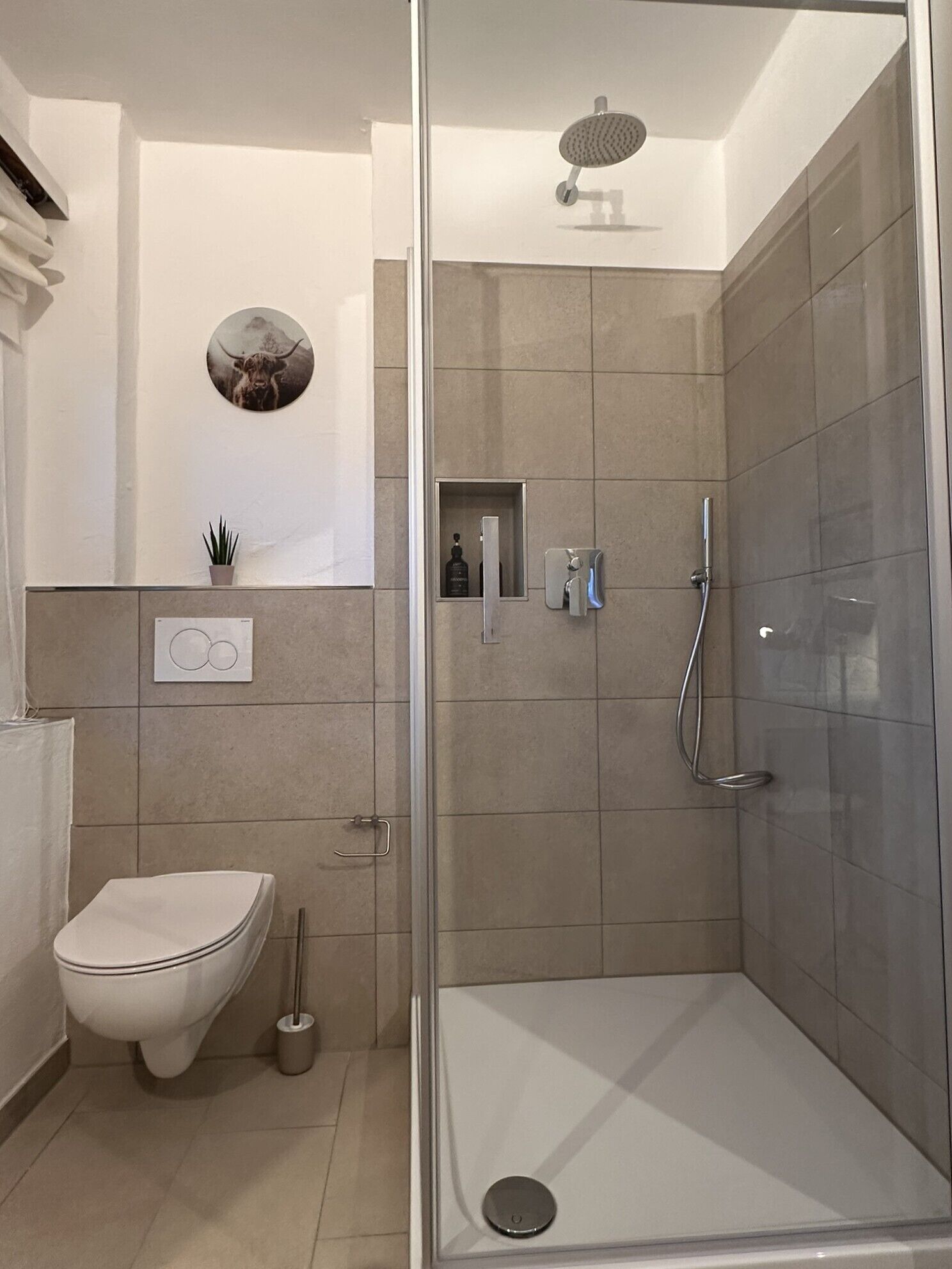 Dusche, Haartrockner, Handtücher