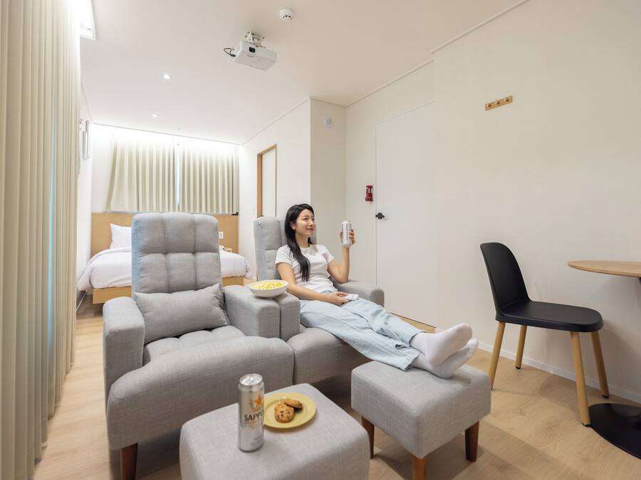 Premium bedding, blackout drapes, soundproofing, free WiFi