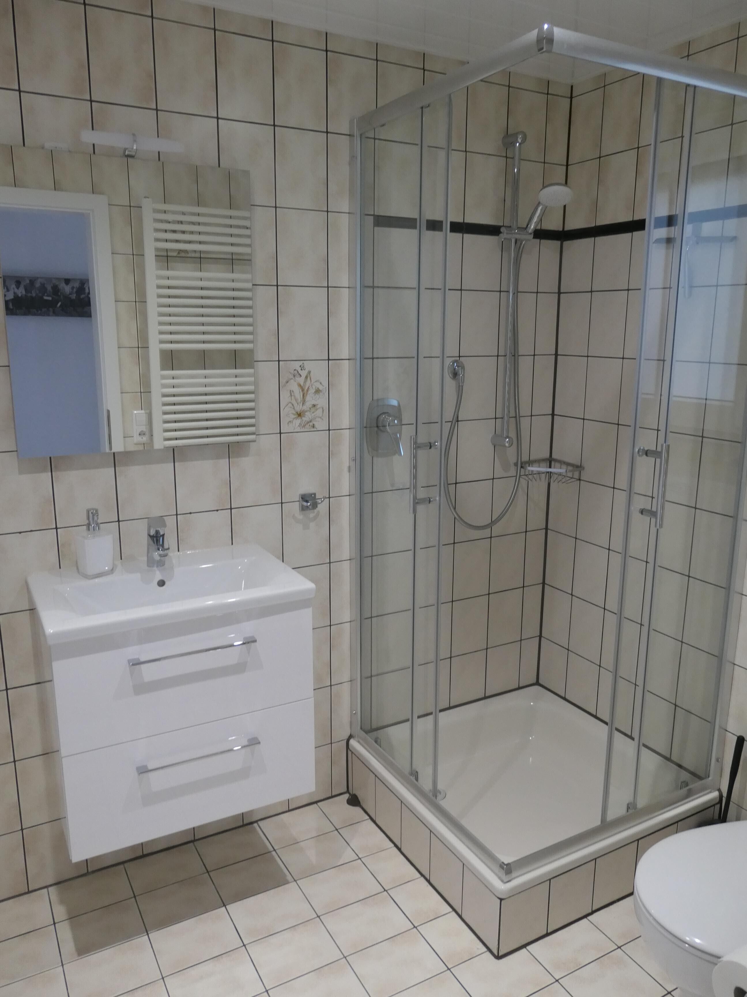 Ducha, secador de pelo, toallas