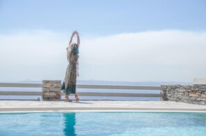 Outdoor pool, open 9:00 AM to 7:00 PM, pool umbrellas - Alya luxury living (Kea)