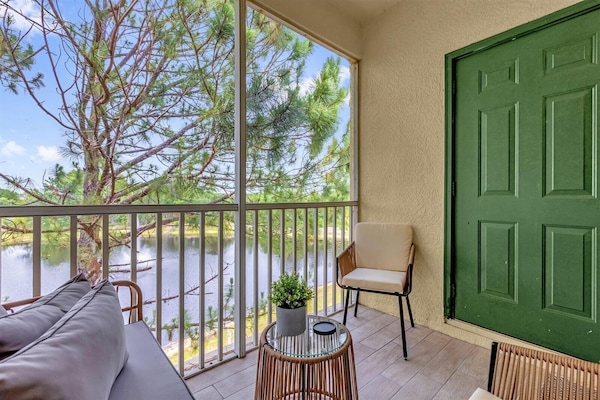 Start your mornings with a coffee and a view from the private balcony.