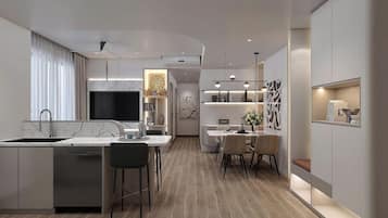 Luxury Apartment, 2 Bedrooms, Balcony, City View | Hypo-allergenic bedding, minibar, desk, laptop workspace