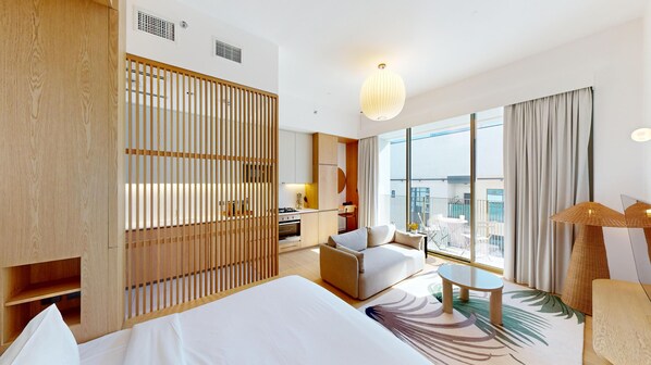 Studio Supérieur, 1 grand lit, climatisation, vue ville