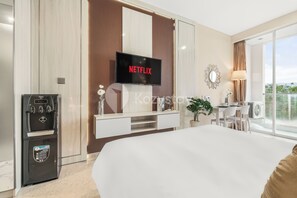 อพาร์ทเมนท์, 1 ห้องนอน, วิวเมือง | พื้นที่ทำงานแบบใช้แล็ปท็อป, เตารีด/โต๊ะรีดผ้า, Wi-Fi ฟรี