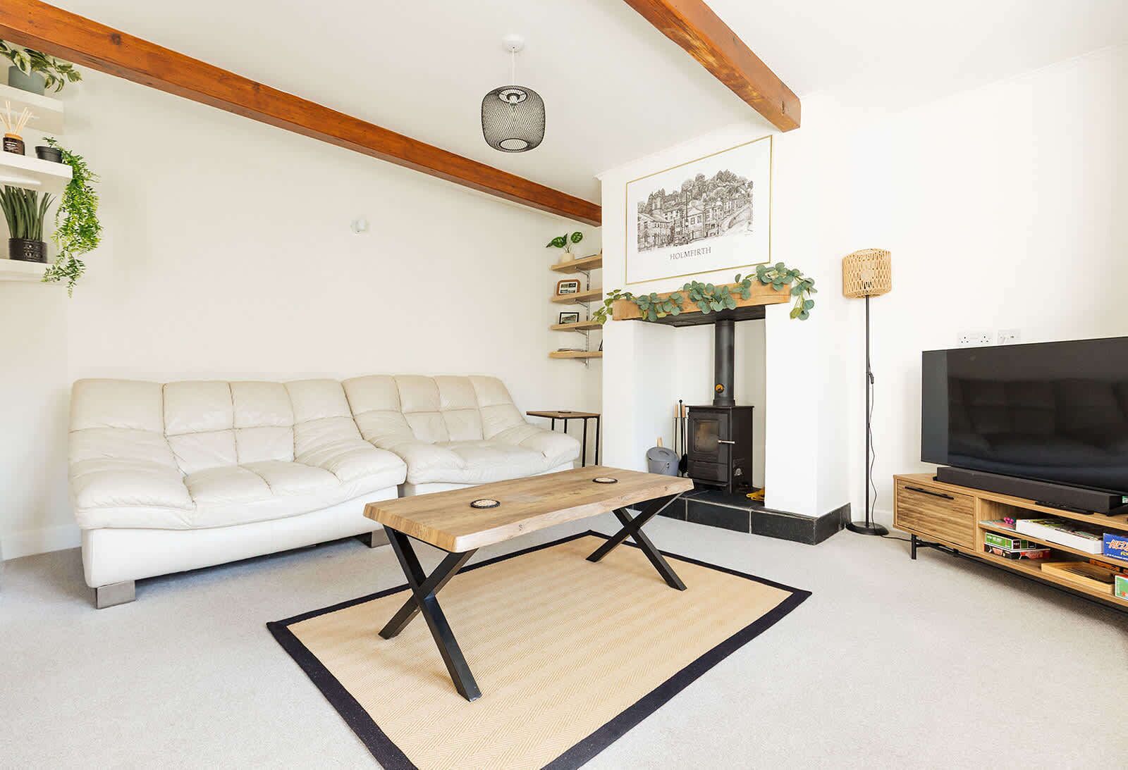 Fernseher, Kamin