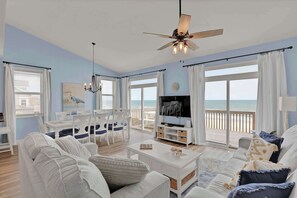 TV, video games, offices - Pet Friendly! Oceanfront 5BR | Views | Hot Tub (North Topsail Beach)