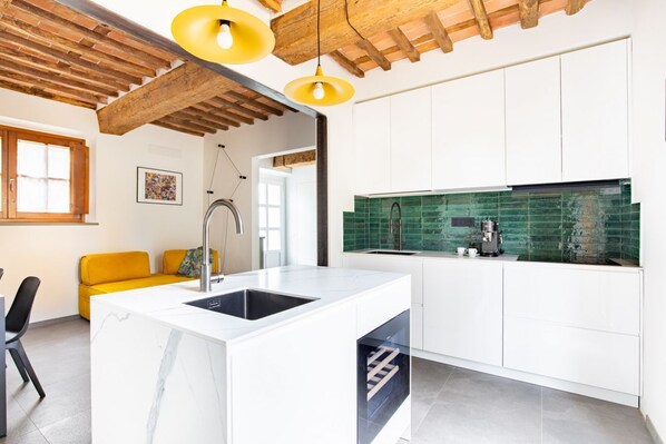 Fridge, microwave, dishwasher, toaster