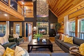 TV, fireplace, offices