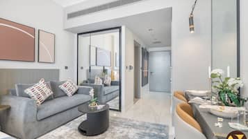 Luxury Apartment, Balcony, City View | Living area