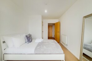 1 bedroom, desk, iron/ironing board, travel cot