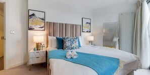 1 bedroom, desk, iron/ironing board, travel cot