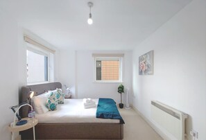 1 bedroom, desk, iron/ironing board, travel cot