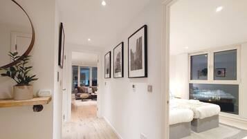 2 bedrooms, desk, iron/ironing board, travel cot