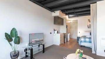 1 dormitorio, tabla de planchar con plancha, wifi y ropa de cama