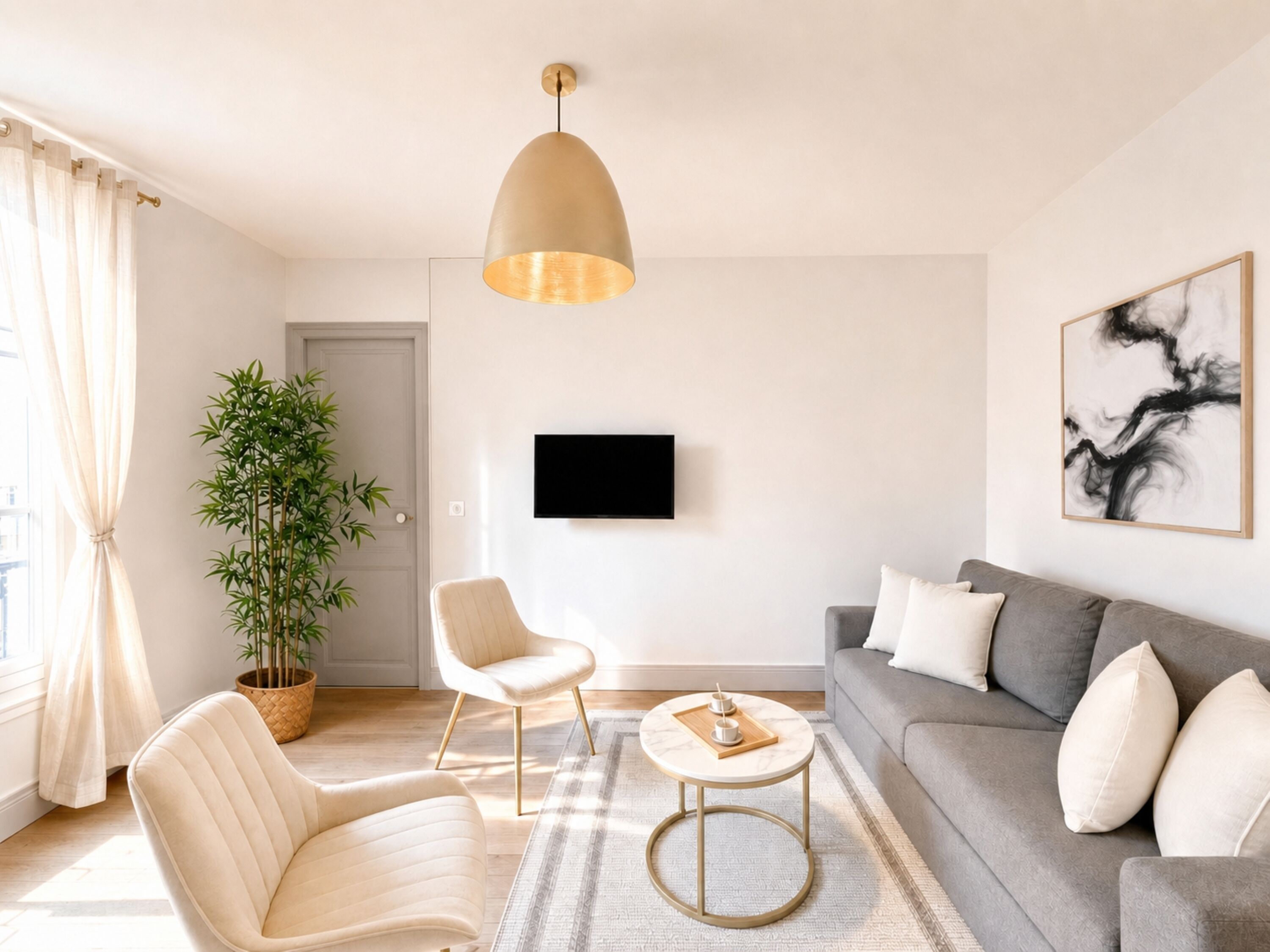 Standard Apartment, Courtyard View | Living area | 80-cm Smart TV with digital channels