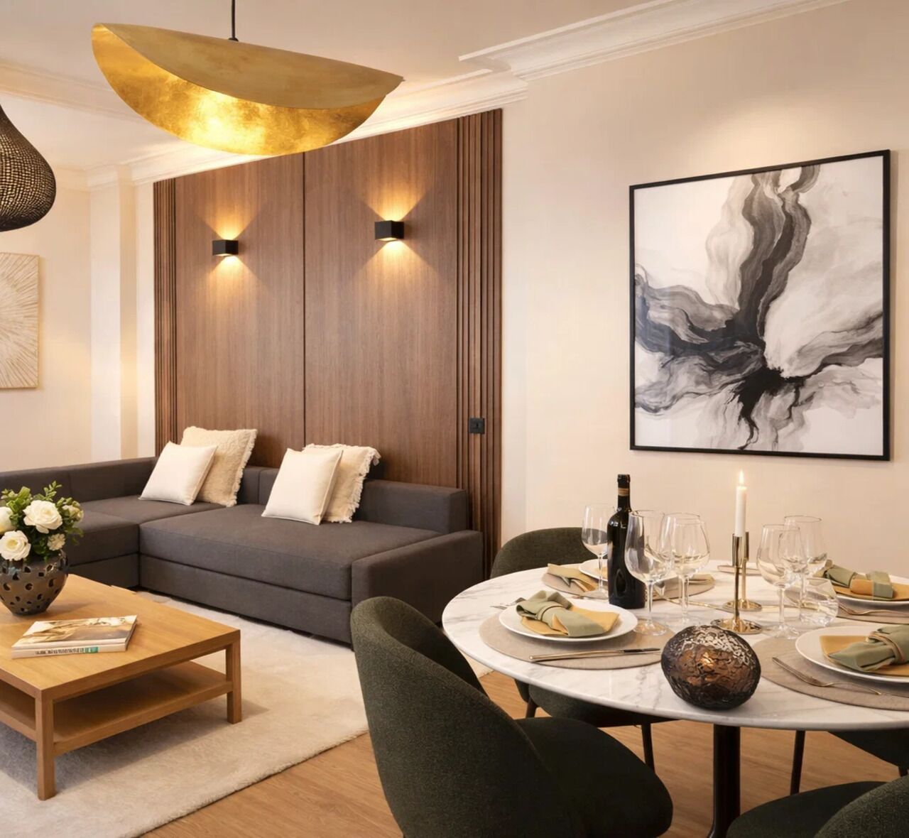 Superior Apartment, City View | Living area | 80-cm Smart TV with digital channels