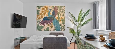 1 chambre, fer et planche Ă repasser, Wi-Fi, draps fournis