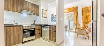 Community and Pool View 3BR Townhouse, Minutes from Desert Camp,DAMAC Hills 2