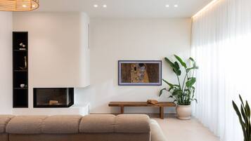 TV, fireplace, video games, offices