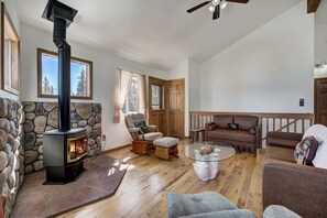 电视、壁炉、书、办公室