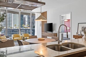 Kitchen island toward the living room