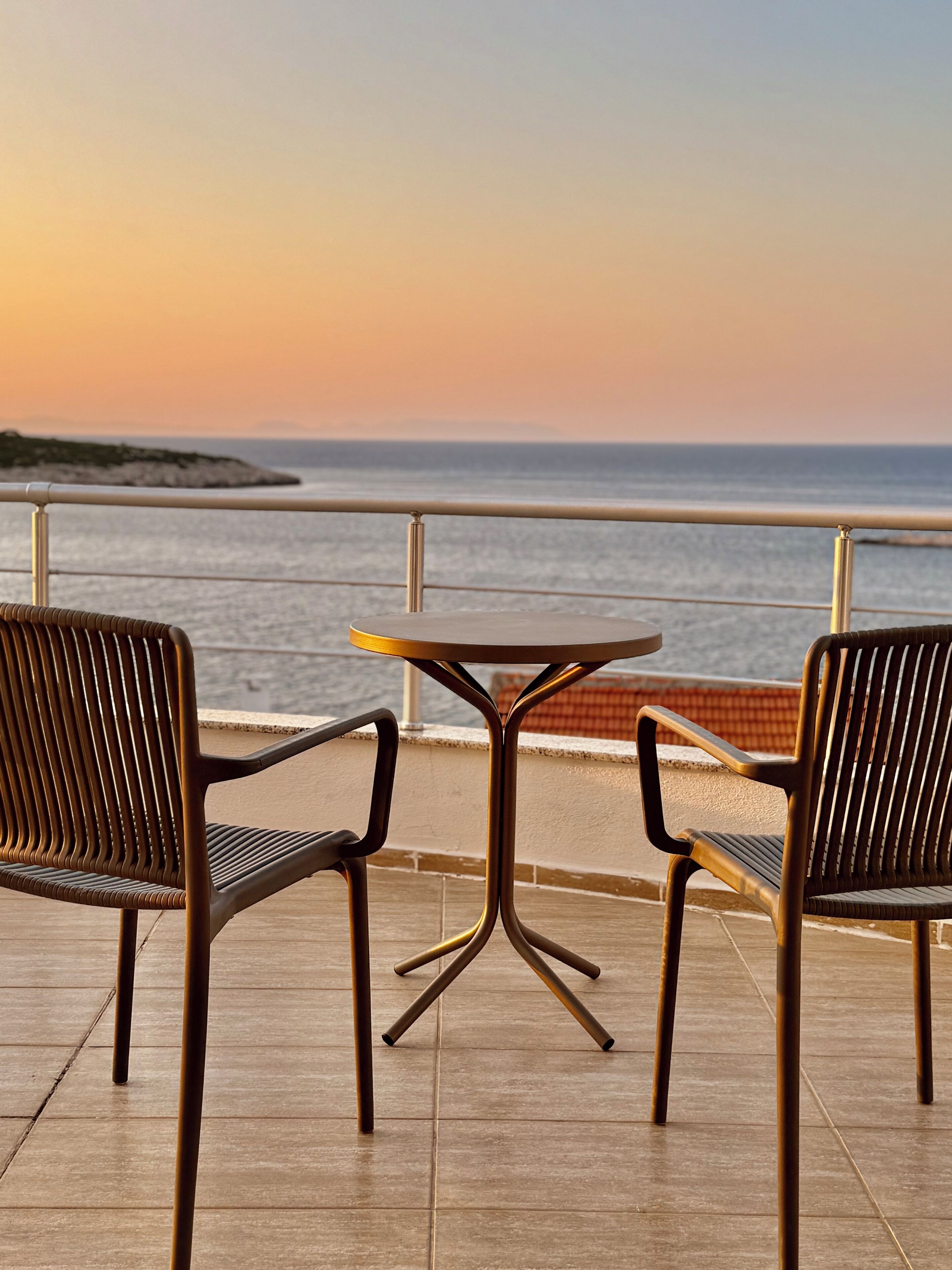 Comfort tweepersoonskamer, uitzicht op zee | Terras