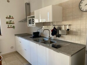 Kühlschrank, Mikrowelle, Herdplatte, Geschirrspüler