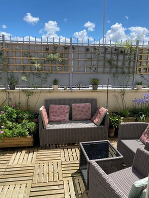 Terrace/patio - Air-conditioned house 50m² with terrace, parking - 7 min shops and 10 min beach. (Châtelaillon-Plage)