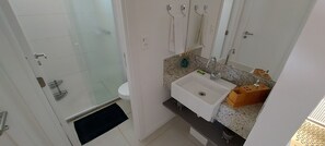 Hair dryer, towels