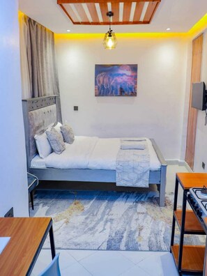 Suite estudio clásica, vistas a la ciudad | Wifi gratis y ropa de cama