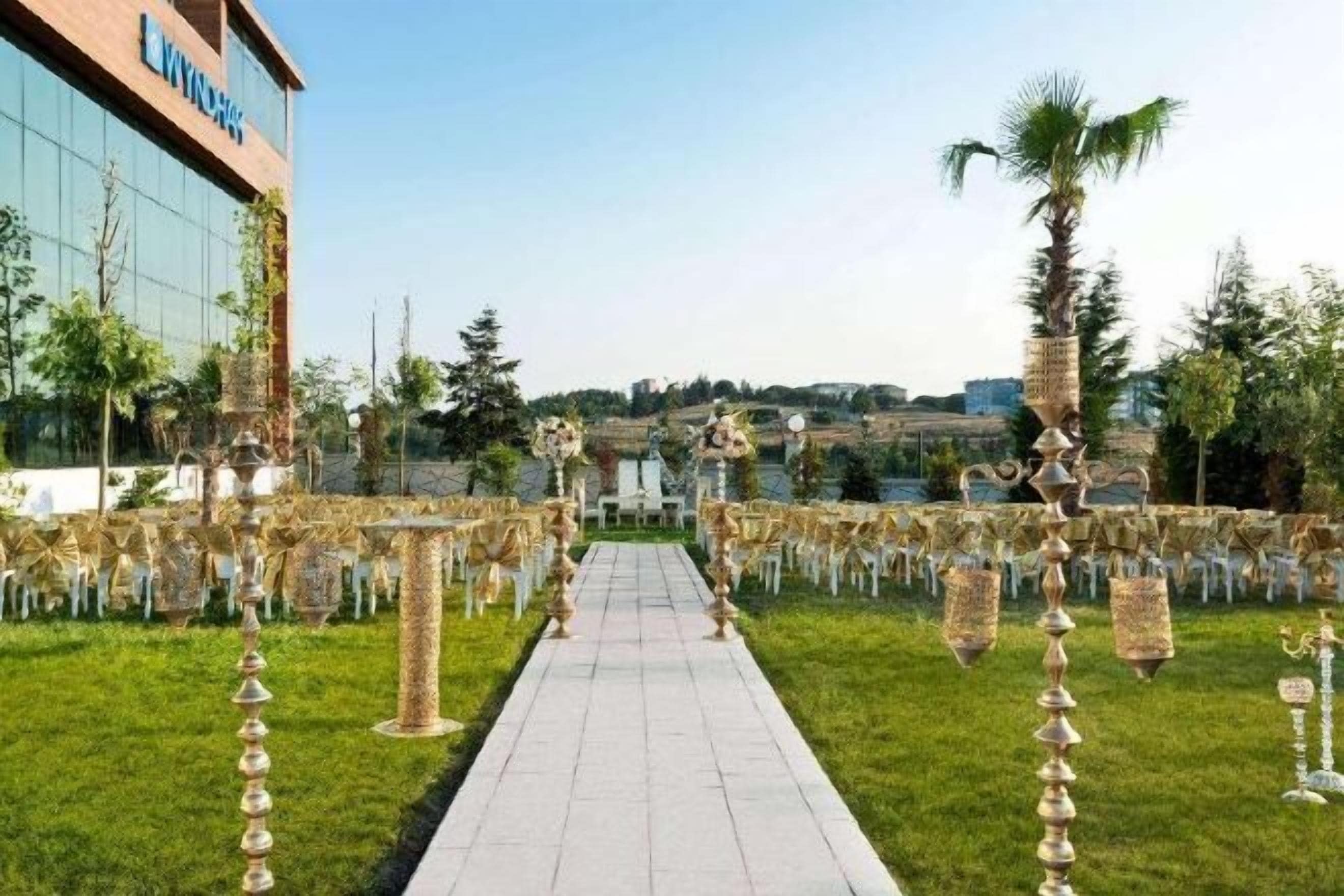 Outdoor banquet area