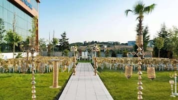 Outdoor banquet area