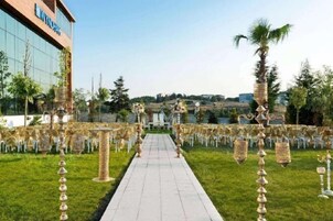 Outdoor banquet area