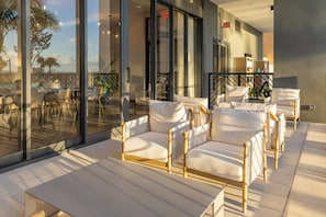 Relax in a tranquil outdoor space with comfortable seating and unobstructed views of the surrounding landscape.