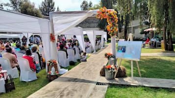 Outdoor banquet area