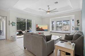 Smart TV, lareira, pebolim