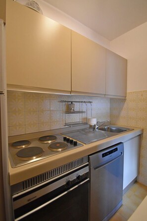 Fridge, oven, dishwasher, coffee/tea maker