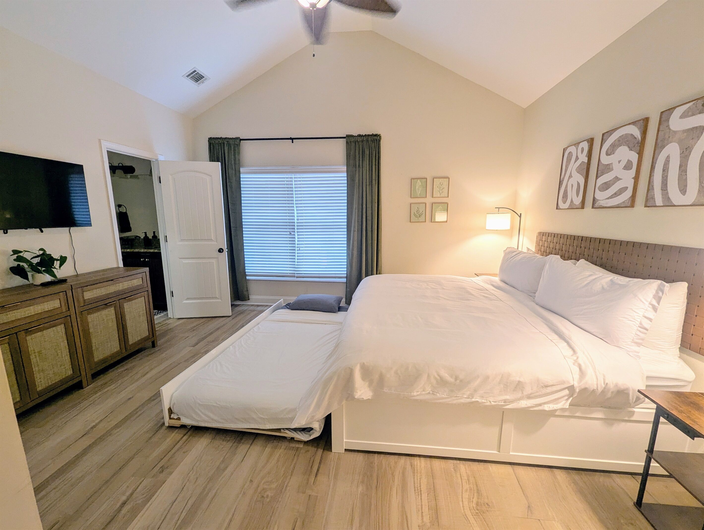 3 bedrooms, iron/ironing board, travel cot, WiFi