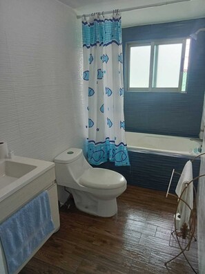 Dusche, Handtücher, Seife, Toilettenpapier