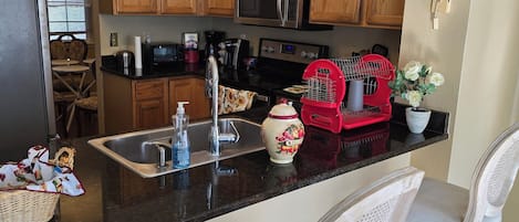 Microwave, oven, stovetop, dishwasher
