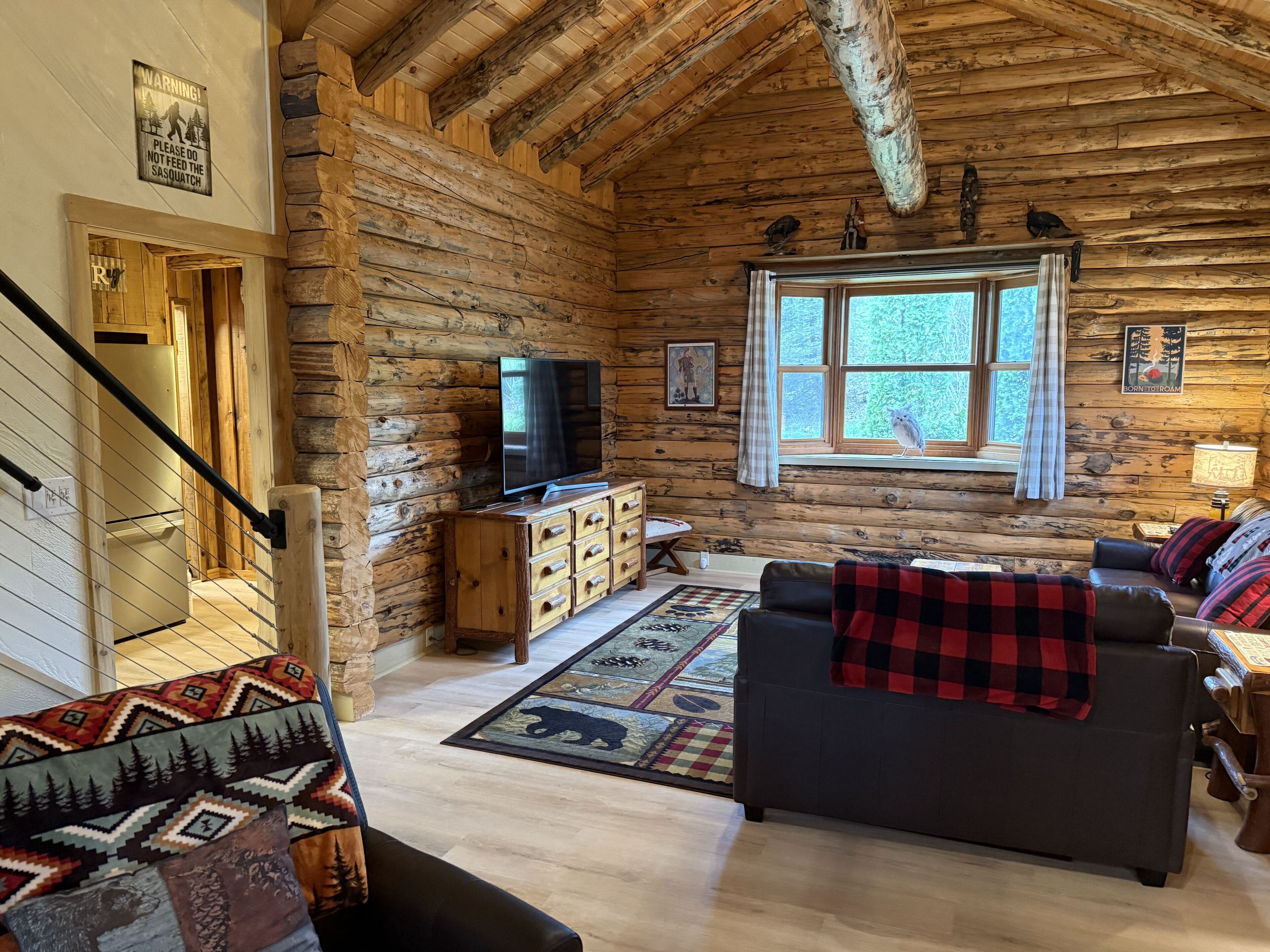 Smart TV, fireplace, ping pong, books