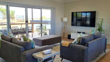 TV, DVD player, table football