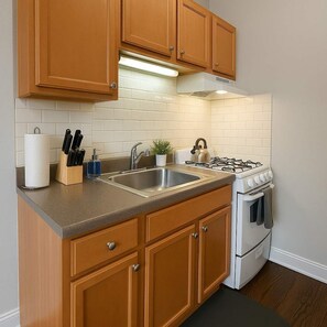 Microwave, oven, stovetop, coffee/tea maker - Cozy Studio in Hyde Park-Walk to Lake & University (Chicago)