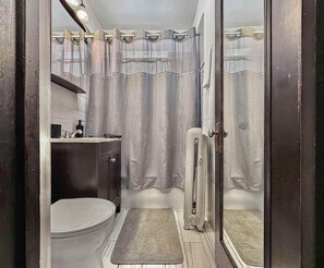 Dusche, Haartrockner, Handtücher