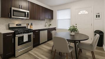 Microwave, oven, stovetop, coffee/tea maker