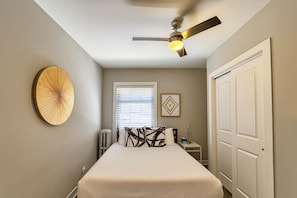 1 bedroom, iron/ironing board, travel crib, WiFi